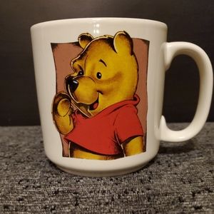 Vintage Disney Winnie The Pooh Coffee Mug, Pink Inside, 12 oz, Made in Thailand
